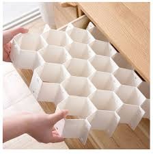 8-Piece Honeycomb Drawer Divider Organizer for Socks, Underwear & Small Clothes | Space Saving Closet Storage | Foldable, Durable & Easy to Install Wardrobe Organizer