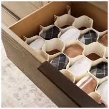 8-Piece Honeycomb Drawer Divider Organizer for Socks, Underwear & Small Clothes | Space Saving Closet Storage | Foldable, Durable & Easy to Install Wardrobe Organizer