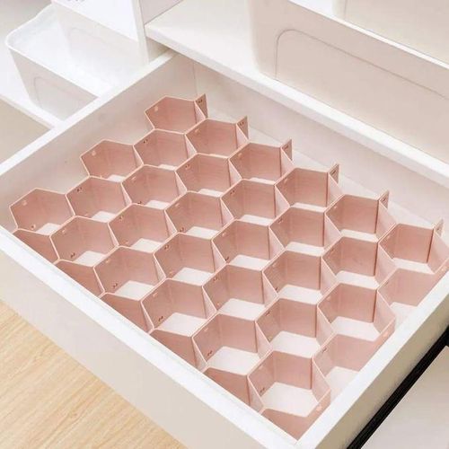 8-Piece Honeycomb Drawer Divider Organizer for Socks, Underwear & Small Clothes | Space Saving Closet Storage | Foldable, Durable & Easy to Install Wardrobe Organizer