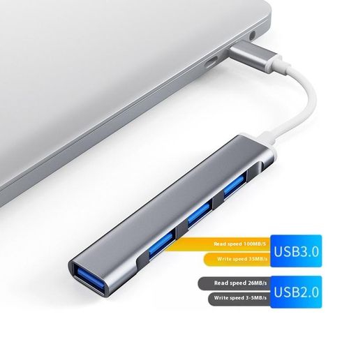 4-in-1 USB Hub USB3.0&Type-C to USB3.0 Hub Ports perfect for MacOS, Windows and Android Devices Docking Station