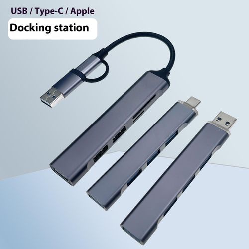4-in-1 USB Hub USB3.0&Type-C to USB3.0 Hub Ports perfect for MacOS, Windows and Android Devices Docking Station