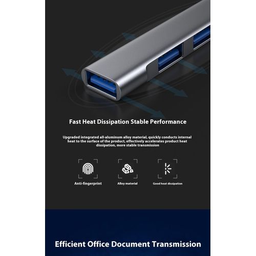 4-in-1 USB Hub USB3.0&Type-C to USB3.0 Hub Ports perfect for MacOS, Windows and Android Devices Docking Station