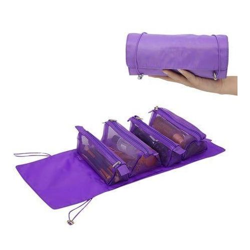 4 In1 quality Cosmetic Bag Nylon Mesh Detachable Makeup Box Multifunctional Large capacity Capacity with Zipper Portable for Female Summer Travel