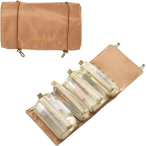 4 In1 quality Cosmetic Bag Nylon Mesh Detachable Makeup Box Multifunctional Large capacity Capacity with Zipper Portable for Female Summer Travel