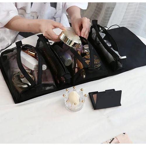 4 In1 quality Cosmetic Bag Nylon Mesh Detachable Makeup Box Multifunctional Large capacity Capacity with Zipper Portable for Female Summer Travel