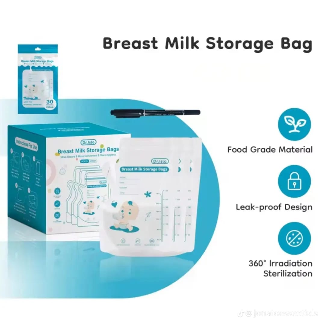 30pcs Breast Milk Freezer Storage Bags 180ml – Leakproof, Free Breastmilk Preservation Pouches for Baby Feeding, Freezer Safe & Durable for Nursing Moms