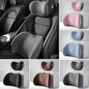 2 Piece Memory Foam Car Headrest and Lumbar Support for Comfortable Driving, Ergonomic Back and Neck Cushion for Long Journeys, Universal Fit for Most Vehicles