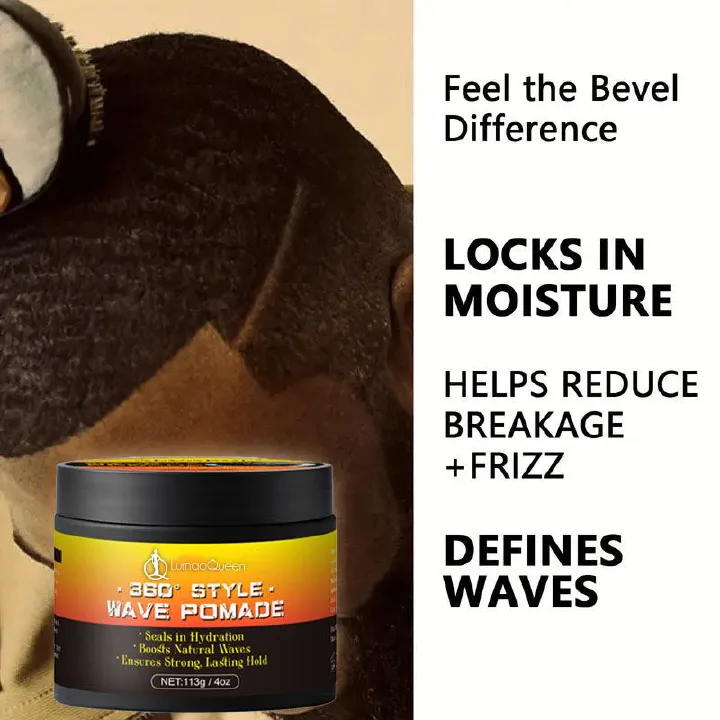 360° Wave Pomade. This product is designed for men to help create and maintain defined waves.boosts natural waves, and provides a strong, lasting hold. 
Formula: It is a water-based formula, which is