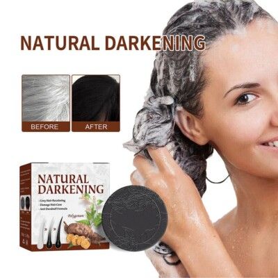Disaar POLYGONUM Multiflorum NATURAL DARKENING Soap For Blacker Hair Repairs, Restores Shine, Blackening Soap ANTI Graying Grey Hair Shampoo