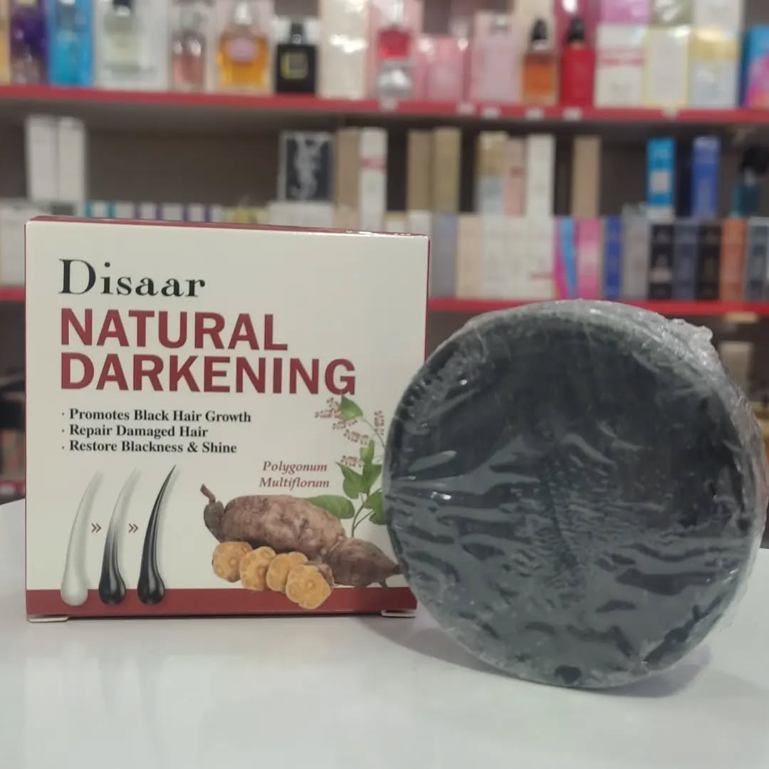 Disaar POLYGONUM Multiflorum NATURAL DARKENING Soap For Blacker Hair Repairs, Restores Shine, Blackening Soap ANTI Graying Grey Hair Shampoo