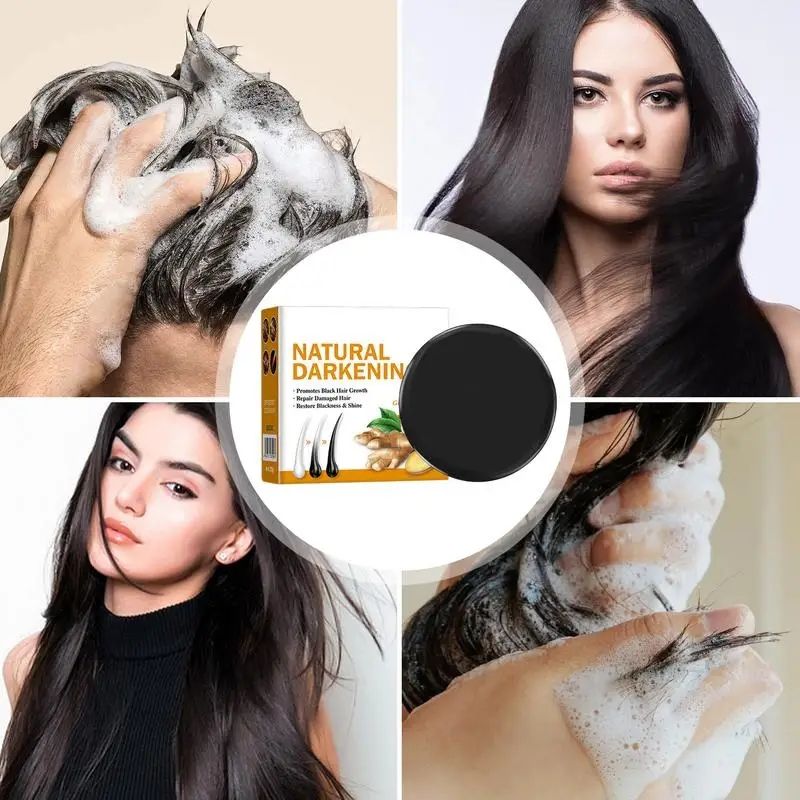 Disaar POLYGONUM Multiflorum NATURAL DARKENING Soap For Blacker Hair Repairs, Restores Shine, Blackening Soap ANTI Graying Grey Hair Shampoo