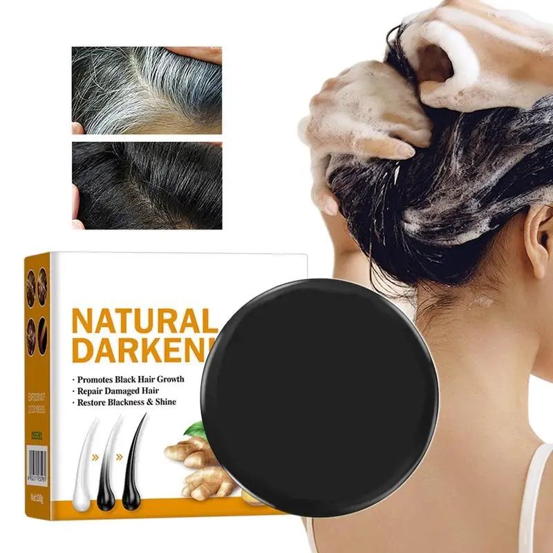 Disaar POLYGONUM Multiflorum NATURAL DARKENING Soap For Blacker Hair Repairs, Restores Shine, Blackening Soap ANTI Graying Grey Hair Shampoo
