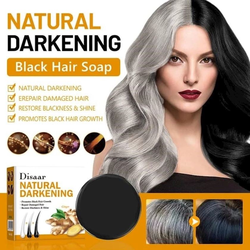 Disaar POLYGONUM Multiflorum NATURAL DARKENING Soap For Blacker Hair Repairs, Restores Shine, Blackening Soap ANTI Graying Grey Hair Shampoo