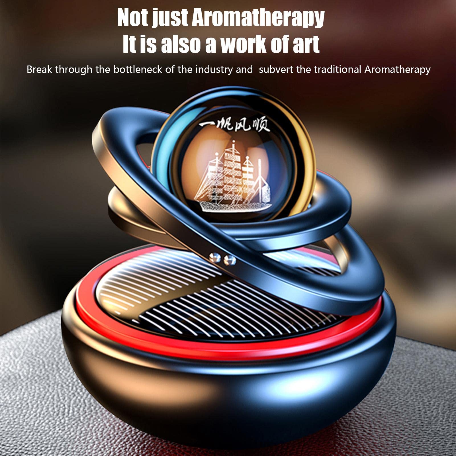 Car Interior Dashboard Air Freshener Rotating Aromatherapy Double Rings Rotary Rotating Air Freshener
