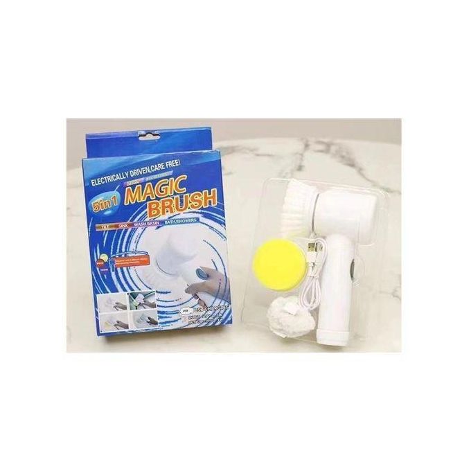 5 in 1 Magic Brush USB Rechargeable with 3 Option (Brush, Sponge & Polisher) Adhesive Storage Hook it offers convenience and efficiency for everyday cleaning needs.