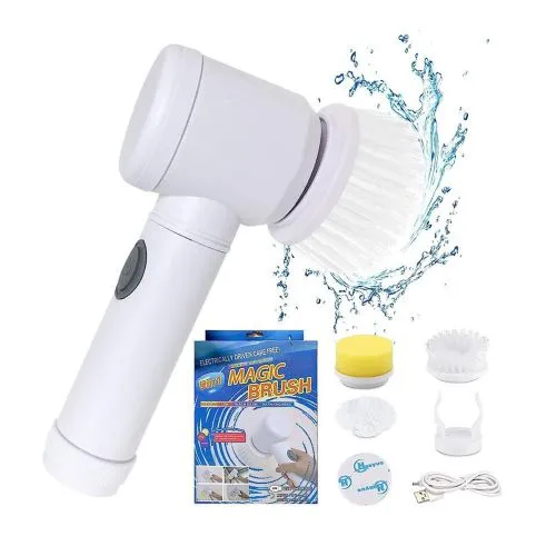5 in 1 Magic Brush USB Rechargeable with 3 Option (Brush, Sponge & Polisher) Adhesive Storage Hook it offers convenience and efficiency for everyday cleaning needs.