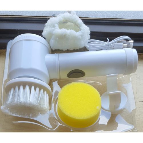 5 in 1 Magic Brush USB Rechargeable with 3 Option (Brush, Sponge & Polisher) Adhesive Storage Hook it offers convenience and efficiency for everyday cleaning needs.