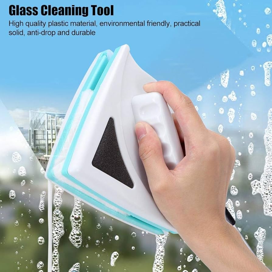Double Layer Hollow Strong Magnetic Window Glass Cleaner for Easy and Safe Housekeeping Cleaning, Adjustable Strength, Scratch-Free Streak-Free Design for Single and Double Glazed Windows