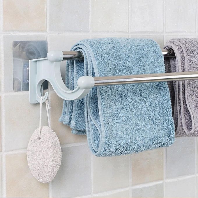54cm Double Pole Towel Holder Ideal for home bathroom, living room, kitchen, etc. You can hang enough towels on it with wall mounted style. It's nice for home decoration with modern style.