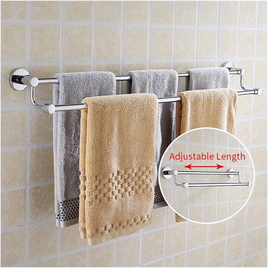 54cm Double Pole Towel Holder Ideal for home bathroom, living room, kitchen, etc. You can hang enough towels on it with wall mounted style. It's nice for home decoration with modern style.