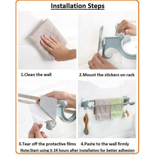 54cm Double Pole Towel Holder Ideal for home bathroom, living room, kitchen, etc. You can hang enough towels on it with wall mounted style. It's nice for home decoration with modern style.