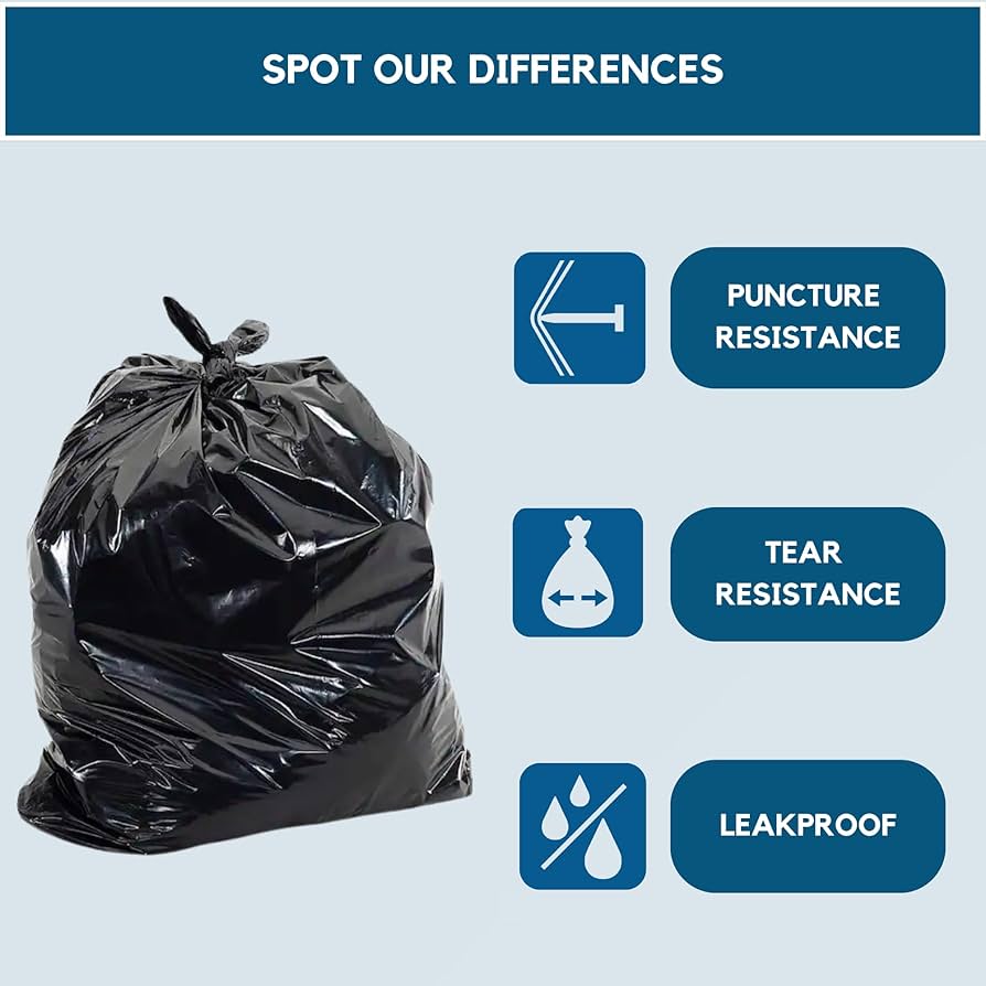 45 cm by 50 cm trash bags 100 pieces .The kitchen waste bin more needs to use the garbage bag with good toughness and very good loading capacity. Our trash bag is suitable for use in the kitchen.