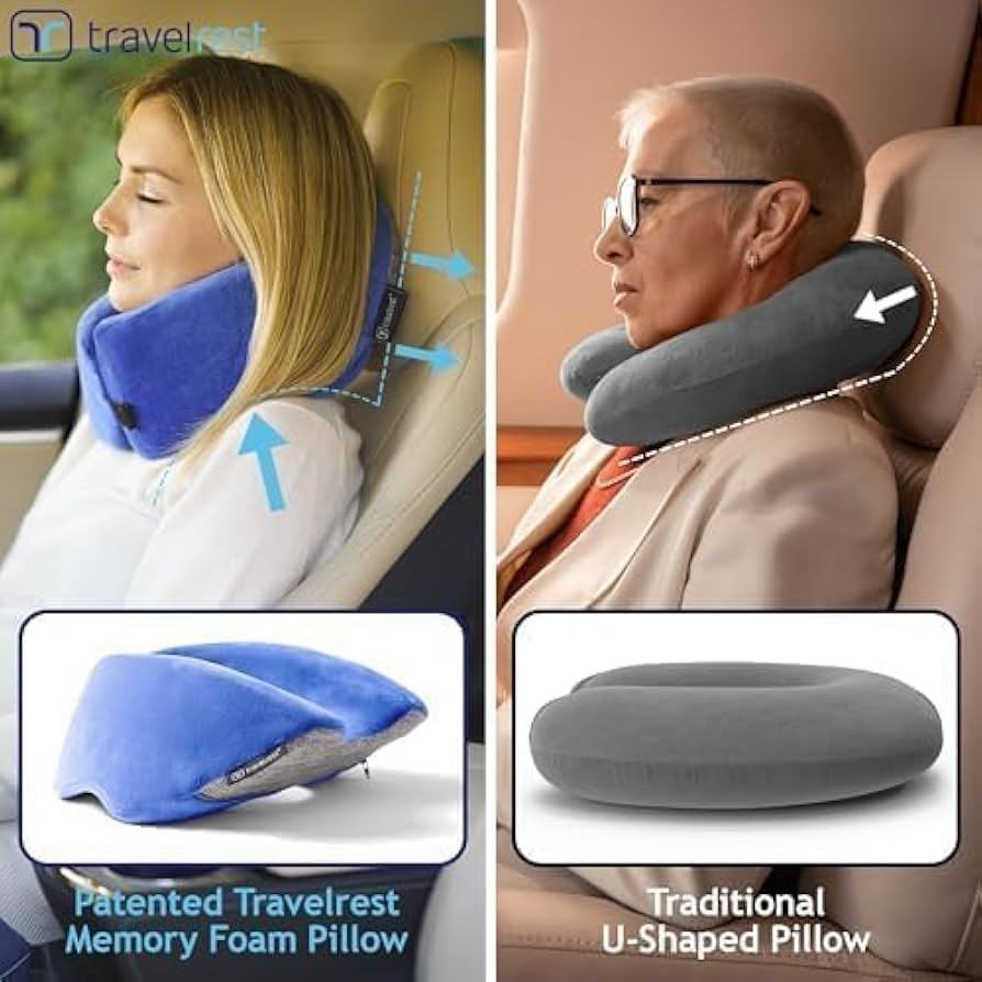 Comfort Memory Foam Pillow Suitable For Adults & Kids,Fashion Embroidered New Travel U-Shaped Pillow, Cotton Suede Neck Pillow, Car Leisure Travel Pillow U-shaped ring care, fits the cervical spine.