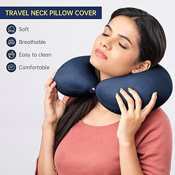 Comfort Memory Foam Pillow Suitable For Adults & Kids,Fashion Embroidered New Travel U-Shaped Pillow, Cotton Suede Neck Pillow, Car Leisure Travel Pillow U-shaped ring care, fits the cervical spine.