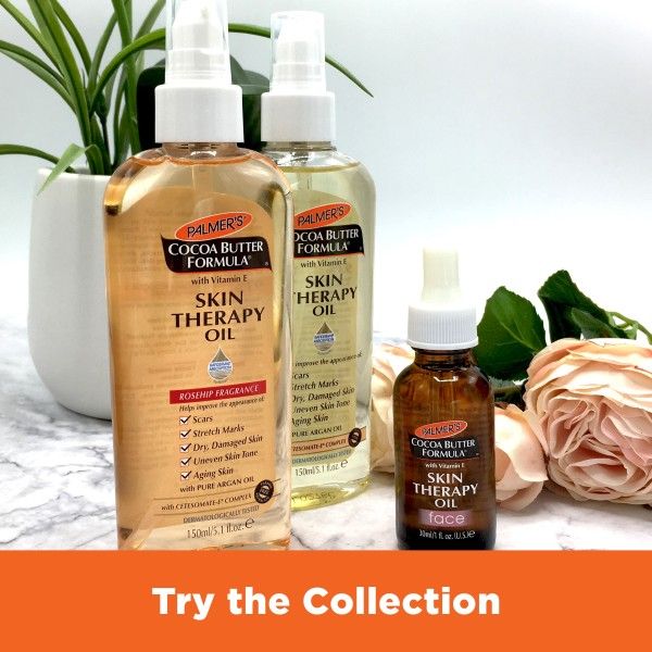 PALMER'S Cocoa Butter Formula Skin Therapy Oil With Vitamin E- 150ml improve the overall appearance of skin by addressing common concerns such as scars, stretch marks, dryness, uneven tone ,and aging.