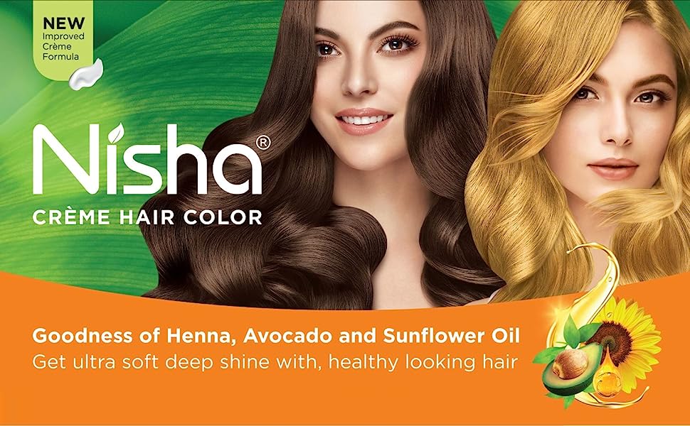 Nisha Crème Hair Color, Permanent Blonde Hair Dye Color, 100% Gray Coverage, Golden Blonde, 120gm These herbs constitute a perfect blend for hair color and work on all different hair types and texture