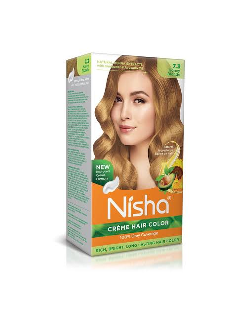 Nisha Crème Hair Color, Permanent Blonde Hair Dye Color, 100% Gray Coverage, Golden Blonde, 120gm These herbs constitute a perfect blend for hair color and work on all different hair types and texture