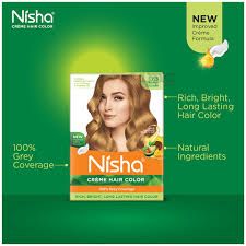 Nisha Crème Hair Color, Permanent Blonde Hair Dye Color, 100% Gray Coverage, Golden Blonde, 120gm These herbs constitute a perfect blend for hair color and work on all different hair types and texture
