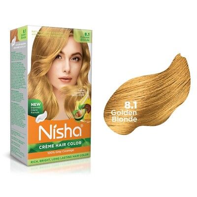 Nisha Crème Hair Color, Permanent Blonde Hair Dye Color, 100% Gray Coverage, Golden Blonde, 120gm These herbs constitute a perfect blend for hair color and work on all different hair types and texture