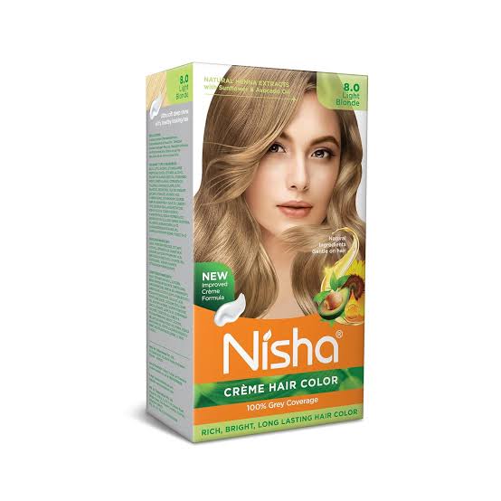 Nisha Crème Hair Color, Permanent Blonde Hair Dye Color, 100% Gray Coverage, Golden Blonde, 120gm These herbs constitute a perfect blend for hair color and work on all different hair types and texture