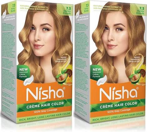 Nisha Crème Hair Color, Permanent Blonde Hair Dye Color, 100% Gray Coverage, Golden Blonde, 120gm These herbs constitute a perfect blend for hair color and work on all different hair types and texture