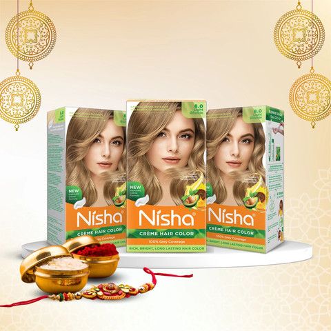 Nisha Crème Hair Color, Permanent Blonde Hair Dye Color, 100% Gray Coverage, Golden Blonde, 120gm These herbs constitute a perfect blend for hair color and work on all different hair types and texture