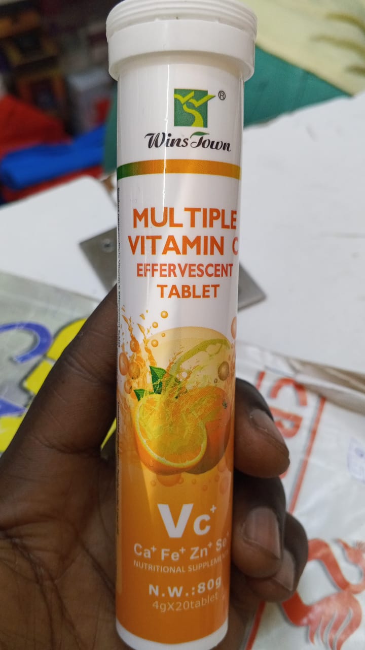 Wins Town Vitamin C Effervescent Tablet 80g (Sweet Orange Flavour) Its involved in many body functions, including absorption of iron, boosting the immune system, wound healing, the maintenance .