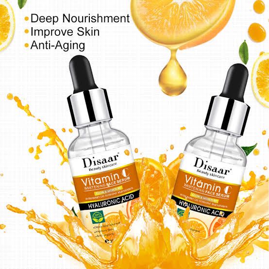 Disaar Vitamin C & Hyaluronic Acid Face Serum/anti-aging Serum it protects the skin from harsh sun, helps the skin to restore whiteness, stimulates collagen production, prevents the skin from sagging.