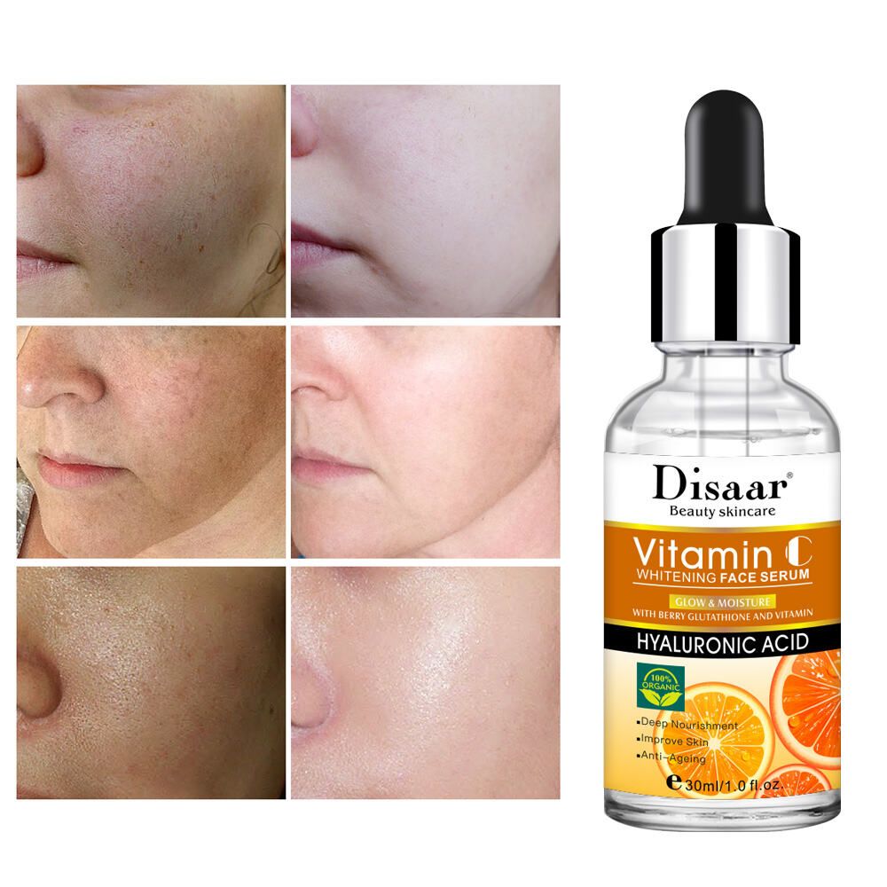 Disaar Vitamin C & Hyaluronic Acid Face Serum/anti-aging Serum it protects the skin from harsh sun, helps the skin to restore whiteness, stimulates collagen production, prevents the skin from sagging.