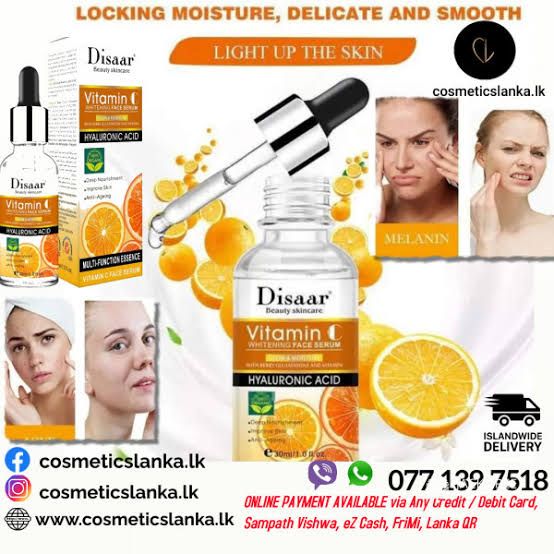 Disaar Vitamin C & Hyaluronic Acid Face Serum/anti-aging Serum it protects the skin from harsh sun, helps the skin to restore whiteness, stimulates collagen production, prevents the skin from sagging.