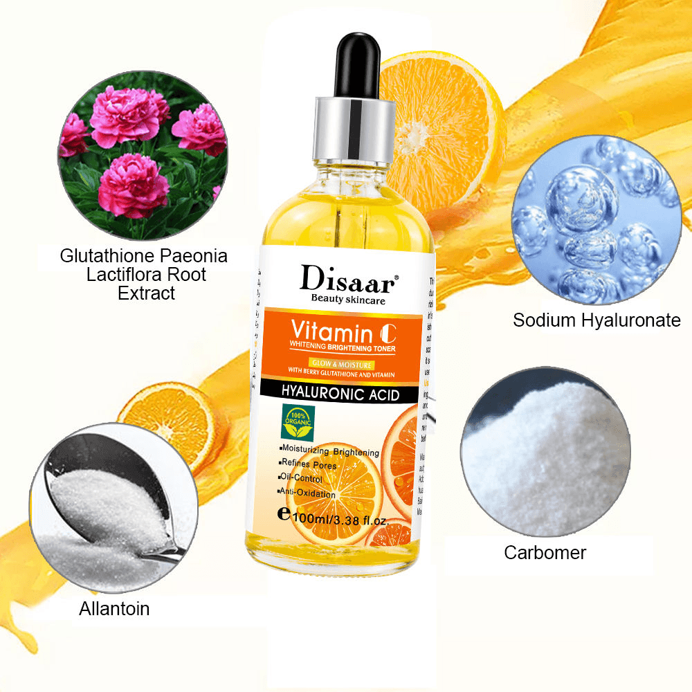 Disaar Vitamin C & Hyaluronic Acid Face Serum/anti-aging Serum it protects the skin from harsh sun, helps the skin to restore whiteness, stimulates collagen production, prevents the skin from sagging.