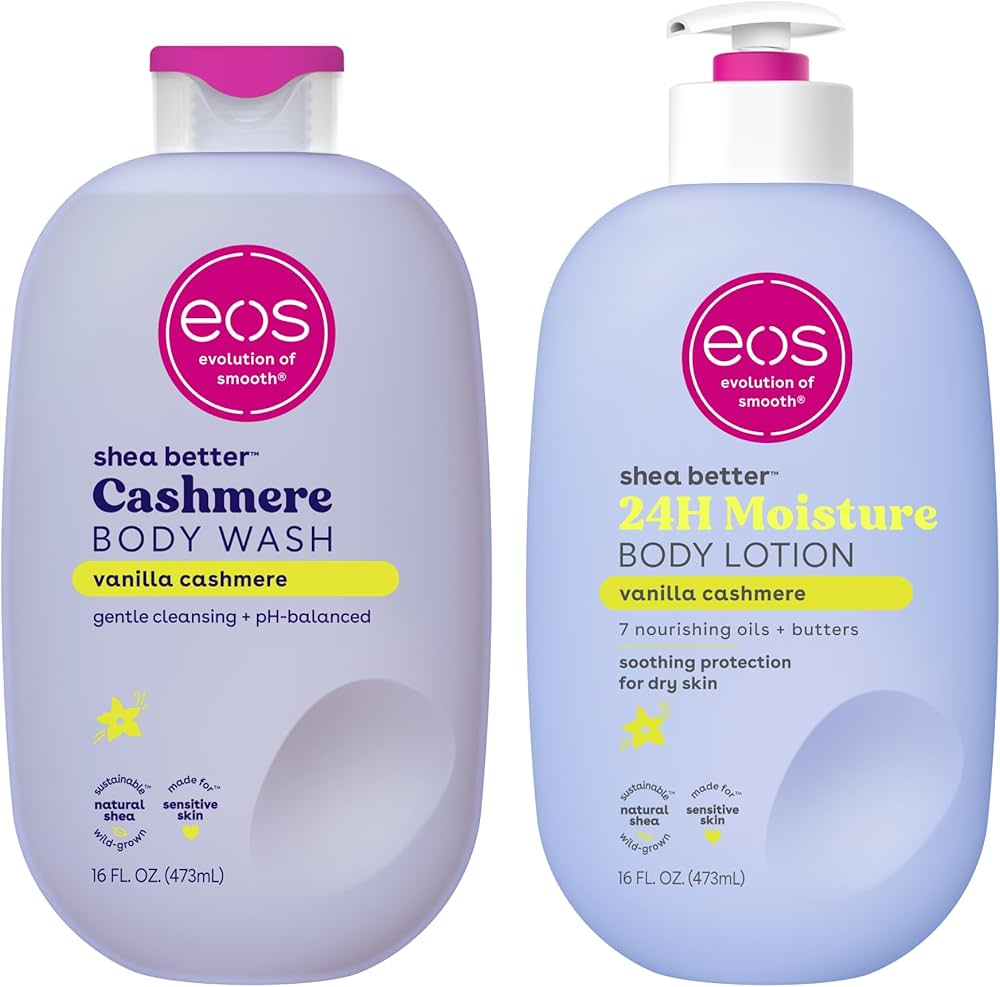 Eos Shea Better Vanilla Cashmere Body Lotion 24H Moisture - Indulgent, Long-Lasting Hydration-473ml it offers intense hydration without heaviness, making it perfect for daily.