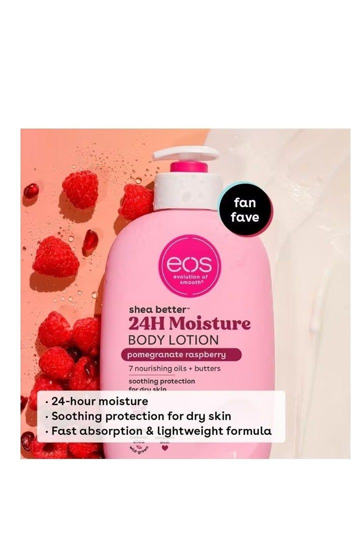 Eos Shea Better Body Lotion Pomegranate Raspberry, 24-Hour Moisture Skin Care, Lightweight & Non-Greasy, Natural Shea, Vegan-473ml Soothe and protect your skin with our lightweight, non-greasy .