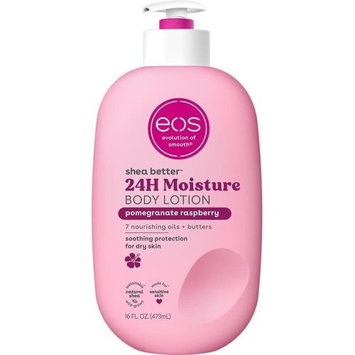 Eos Shea Better Body Lotion Pomegranate Raspberry, 24-Hour Moisture Skin Care, Lightweight & Non-Greasy, Natural Shea, Vegan-473ml Soothe and protect your skin with our lightweight, non-greasy .