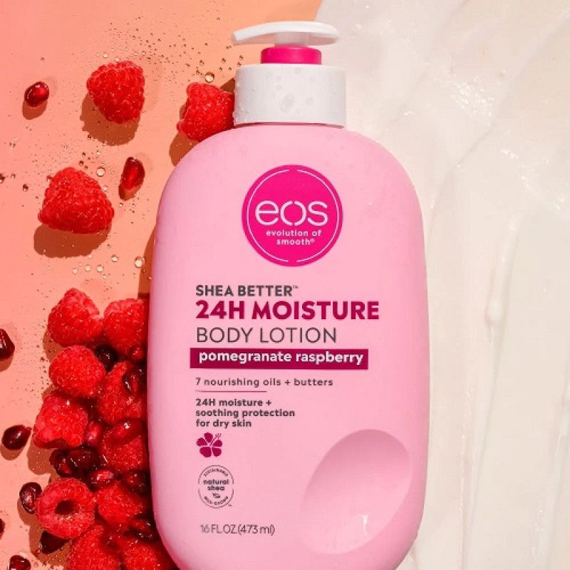 Eos Shea Better Body Lotion Pomegranate Raspberry, 24-Hour Moisture Skin Care, Lightweight & Non-Greasy, Natural Shea, Vegan-473ml Soothe and protect your skin with our lightweight, non-greasy .