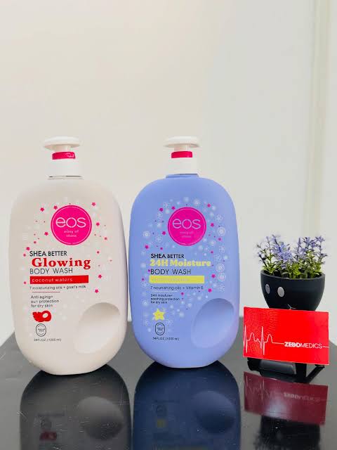 EOS Shea Butter Glowing Body Wash (Coconut Waters) - An antiaging body cleanser with shea butter, coconut water, 7 moisturizing oils, and goat’s milk,cleanses deeply & hydrating makes skin soft smooth