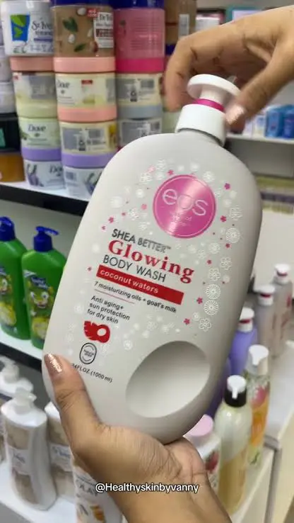 EOS Shea Butter Glowing Body Wash (Coconut Waters) - An antiaging body cleanser with shea butter, coconut water, 7 moisturizing oils, and goat’s milk,cleanses deeply & hydrating makes skin soft smooth