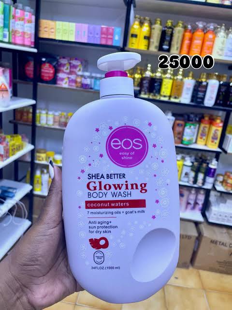 EOS Shea Butter Glowing Body Wash (Coconut Waters) - An antiaging body cleanser with shea butter, coconut water, 7 moisturizing oils, and goat’s milk,cleanses deeply & hydrating makes skin soft smooth