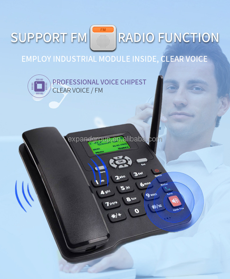 GSM FWP 6588 Fixed Wireless Phone - With SIM Card Slot, Caller ID, Dot-matrixed Display , Multi-languages Selection is compatible with any GSM SIM card in Kenya (Safaricom, Airtel, Telkom ) .