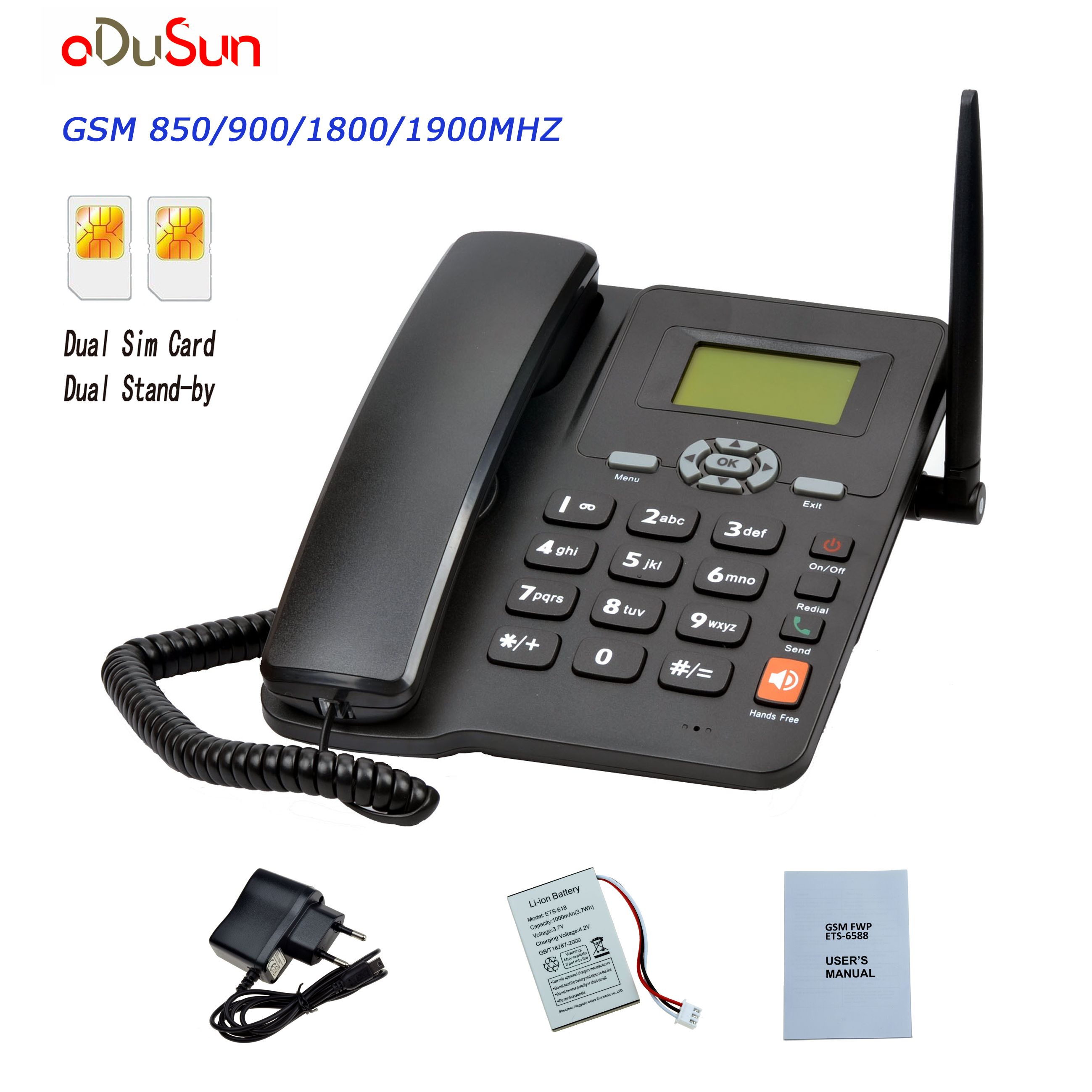 GSM FWP 6588 Fixed Wireless Phone - With SIM Card Slot, Caller ID, Dot-matrixed Display , Multi-languages Selection is compatible with any GSM SIM card in Kenya (Safaricom, Airtel, Telkom ) .
